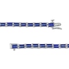 Thumbnail Image 3 of Baguette Blue Lab-Created Sapphire Line Bracelet in Sterling Silver - 7.25"