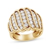 Thumbnail Image 1 of 2 CT. T.W. Diamond Multi-Row Waterfall Ring in Sterling Silver with 14K Gold Plate
