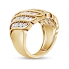 Thumbnail Image 2 of 2 CT. T.W. Diamond Multi-Row Waterfall Ring in Sterling Silver with 14K Gold Plate
