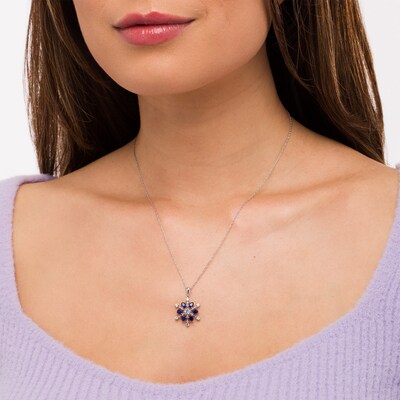925 Sterling Silver Polished Open back Rhodium-plated Rhodium Pear Swiss Blue Topaz Cross Pendant 