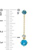 Thumbnail Image 3 of Swiss, London and Sky Blue Topaz Linear Chain Drop Earrings in 10K Gold