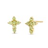 Thumbnail Image 1 of Peridot Mini Cross Stud Earrings in 10K Gold