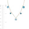 Thumbnail Image 4 of Swiss, London and Sky Blue Topaz Alternating Dangle Station Necklace in 10K Gold