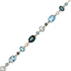 Thumbnail Image 1 of Multi-Shaped London, Swiss and Sky Blue Topaz Alternating Line Bracelet in 10K Gold - 7.25"