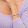 Thumbnail Image 2 of Multi-Shaped London, Swiss and Sky Blue Topaz Alternating Line Bracelet in 10K Gold - 7.25"