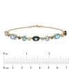 Thumbnail Image 4 of Multi-Shaped London, Swiss and Sky Blue Topaz Alternating Line Bracelet in 10K Gold - 7.25"