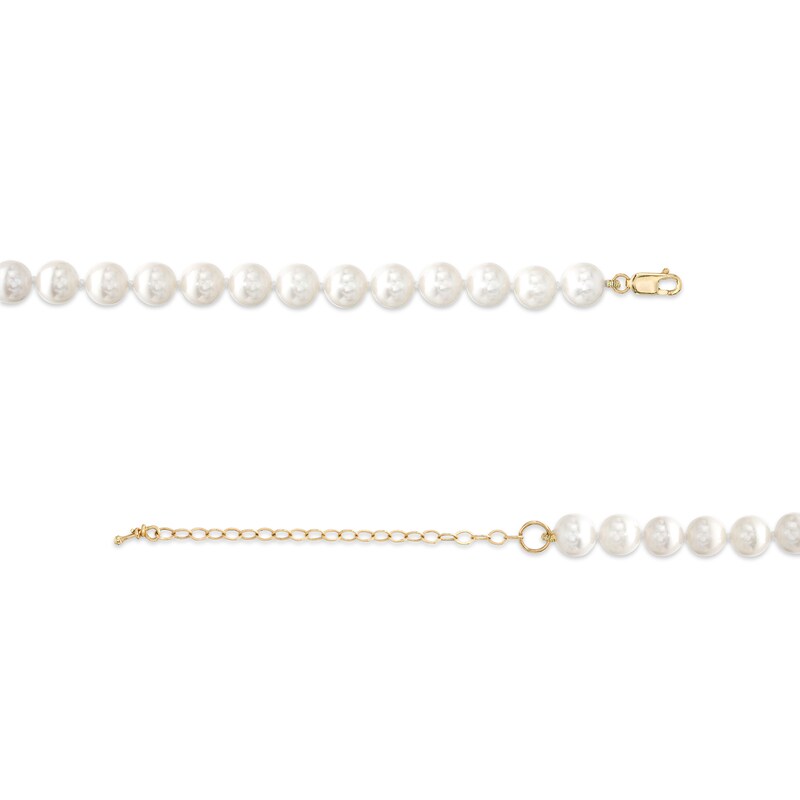 IMPERIAL® 6.0-7.0mm Cultured Freshwater Pearl Strand Choker Necklace with 14K Gold Extender and Clasp - 16"