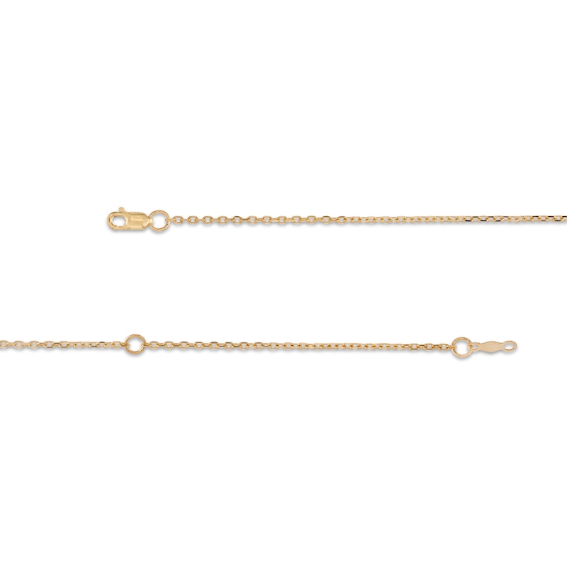 Main Image 3 of Pear-Shaped Rhodolite Garnet and 1/10 CT. T.W. Diamond Open Rhombus "Y" Necklace in 10K Gold