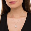 Thumbnail Image 2 of Oval White Lab-Created Sapphire Pendant in Sterling Silver