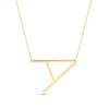 Thumbnail Image 0 of Sideways Uppercase Block Initial Necklace in 10K Gold Over Silver (1 Letter)