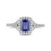 Thumbnail Image 4 of Enchanted Disney Ariel Blue Tanzanite and 3/8 CT. T.W. Diamond Frame Split Shank Engagement Ring in 14K White Gold
