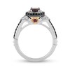 Thumbnail Image 3 of Enchanted Disney Villains Garnet and 1/2 CT. T.W. Black and White Diamond Engagement Ring in 14K Two-Tone Gold