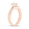 Thumbnail Image 2 of 1/2 CT. T.W. Diamond Frame Vintage-Style Flower Bridal Set in 10K Rose Gold (I/I2)