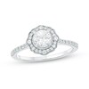 Thumbnail Image 1 of 3/4 CT. T.W. Diamond Frame Vintage-Style Flower Engagement Ring in 14K White Gold (I/I2)