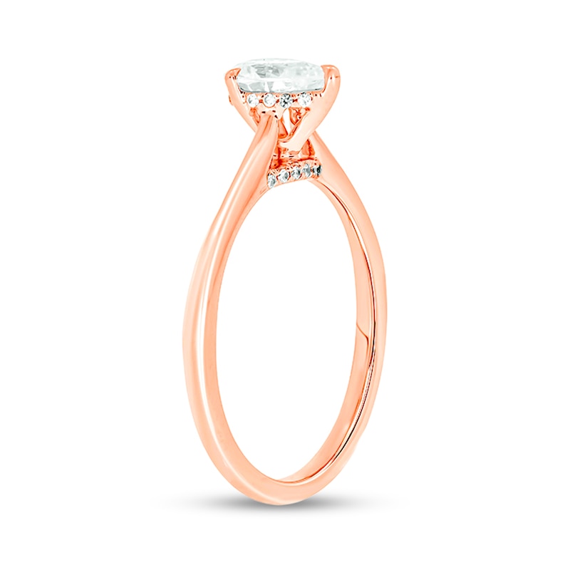 Main Image 2 of 1/2 CT. T.W. Pear-Shaped Diamond Solitaire Engagement Ring in 14K Rose Gold (I/I2)