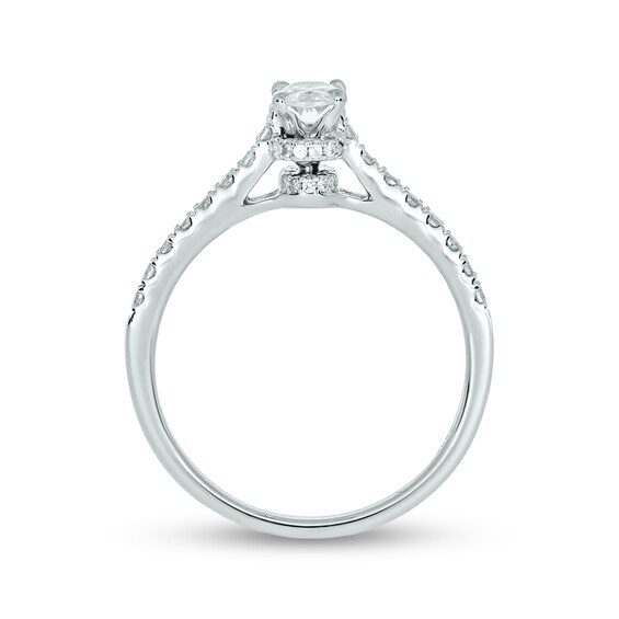 1 CT. T.w. Oval Diamond Bridal Set in 14K White Gold (I/I2)