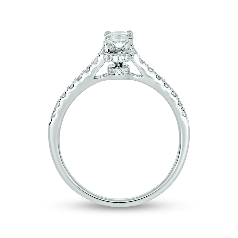 Main Image 3 of 1 CT. T.W. Oval Diamond Bridal Set in 14K White Gold (I/I2)