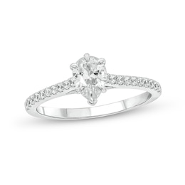 3/4 CT. T.W. Pear-Shaped Diamond Engagement Ring in 14K White Gold (I/I2)