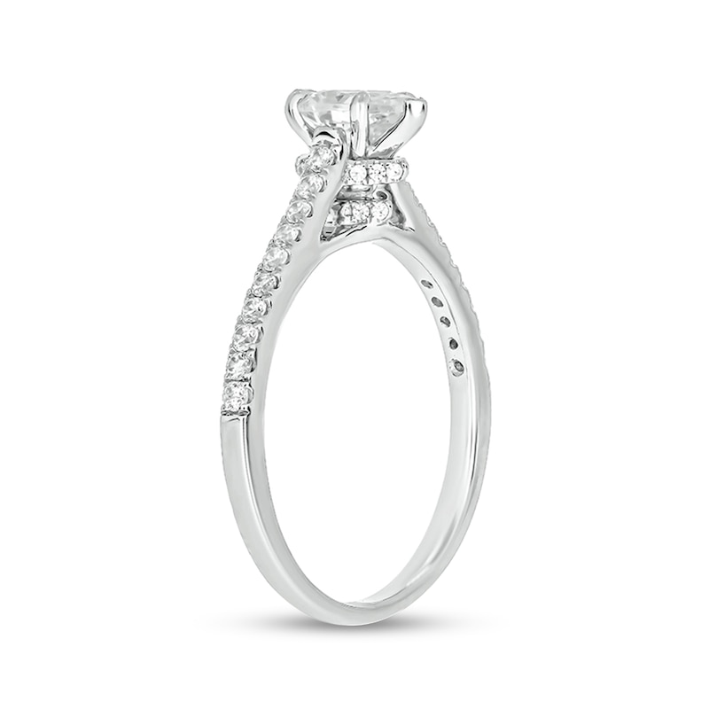 3/4 CT. T.W. Pear-Shaped Diamond Engagement Ring in 14K White Gold (I ...