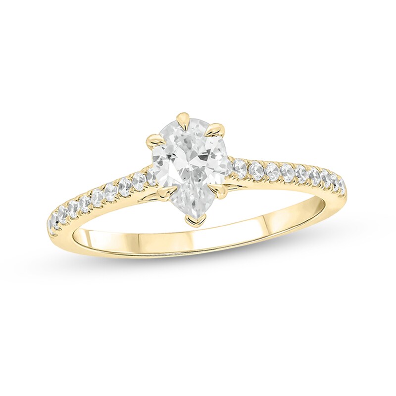 Main Image 1 of 3/4 CT. T.W. Pear-Shaped Diamond Engagement Ring in 14K Gold (I/I2)