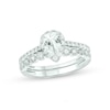 Thumbnail Image 1 of 1 CT. T.W. Pear-Shaped Diamond Frame Bridal Set in 14K White Gold (I/I2)