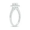 Thumbnail Image 2 of 3/4 CT. T.W. Oval Diamond Flower Frame Vintage-Style Engagement Ring in 14K White Gold (I/I2)