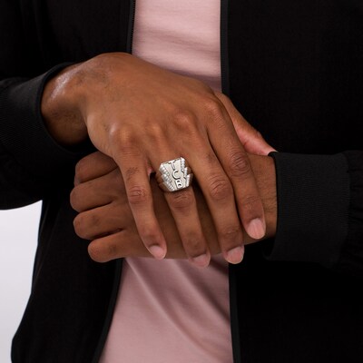 kwaadheid de vrije loop geven regenval jongen Elvis Presley Collection Men's 1/2 CT. T.W. Diamond and Black Enamel "TCB" with Lightning Bolt Ring in 10K White Gold | Zales kwaadheid de vrije loop geven regenval jongen Elvis Presley Collection Men's 1/2 CT. T.W. Diamond and Black Enamel "TCB" with Lightning Bolt Ring in 10K White Gold | Zales