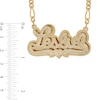 Thumbnail Image 2 of Diamond Accent Hammered Script Name with Heart Ribbon Accent Plate Necklace in 14K Gold Over Silver (1 Line)
