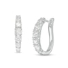 Thumbnail Image 1 of 1-1/2 CT. T.W. Diamond Graduated Hoop Earrings in 10K White Gold