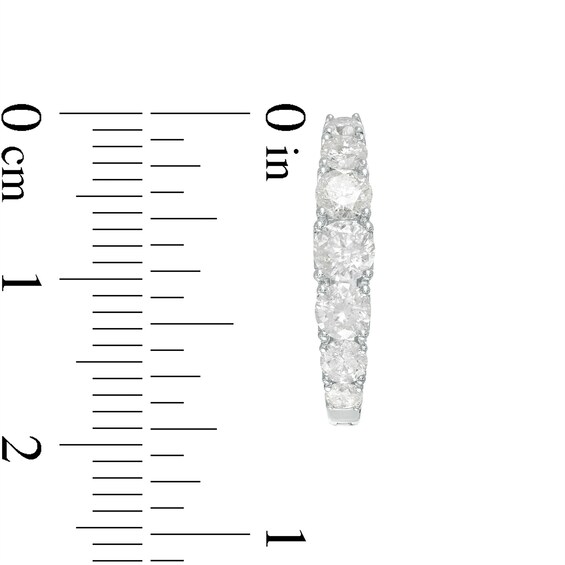 1-1/2 CT. T.w. Diamond Graduated Hoop Earrings in 10K White Gold