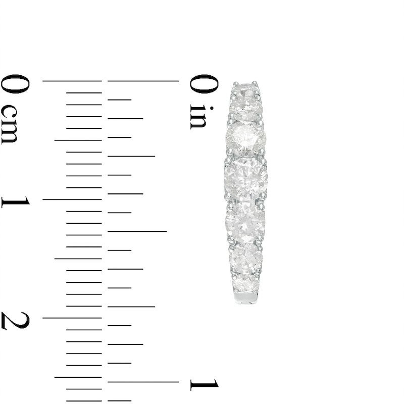 Main Image 3 of 1-1/2 CT. T.W. Diamond Graduated Hoop Earrings in 10K White Gold