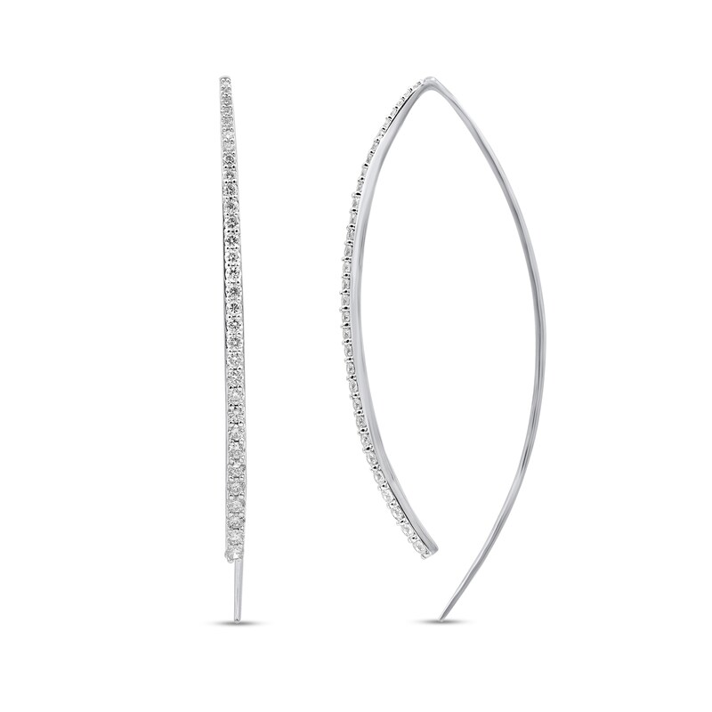 White gold diamond threader earrings Clearance