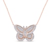 Thumbnail Image 0 of 1 CT. T.W. Composite Diamond Butterfly Necklace in 10K Rose Gold