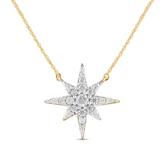 1/6 CT. T.w. Diamond North Star Necklace in 10K Gold