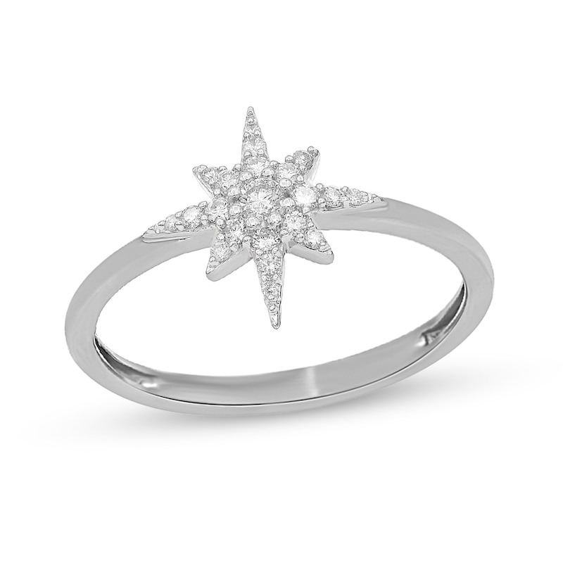 1/6 CT. T.W. Diamond North Star Ring in 10K White Gold