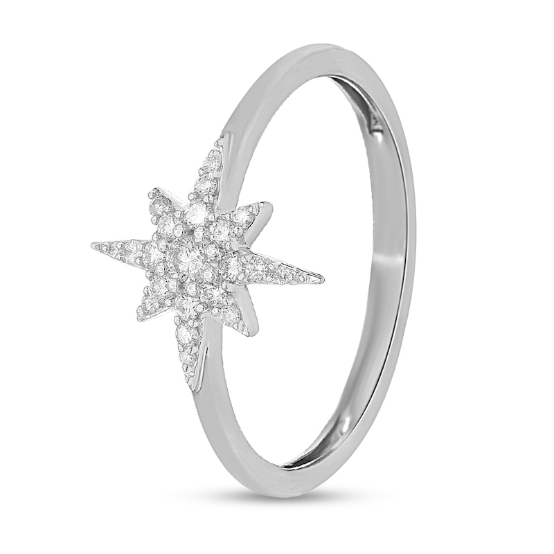 1/6 CT. T.W. Diamond North Star Ring in 10K White Gold