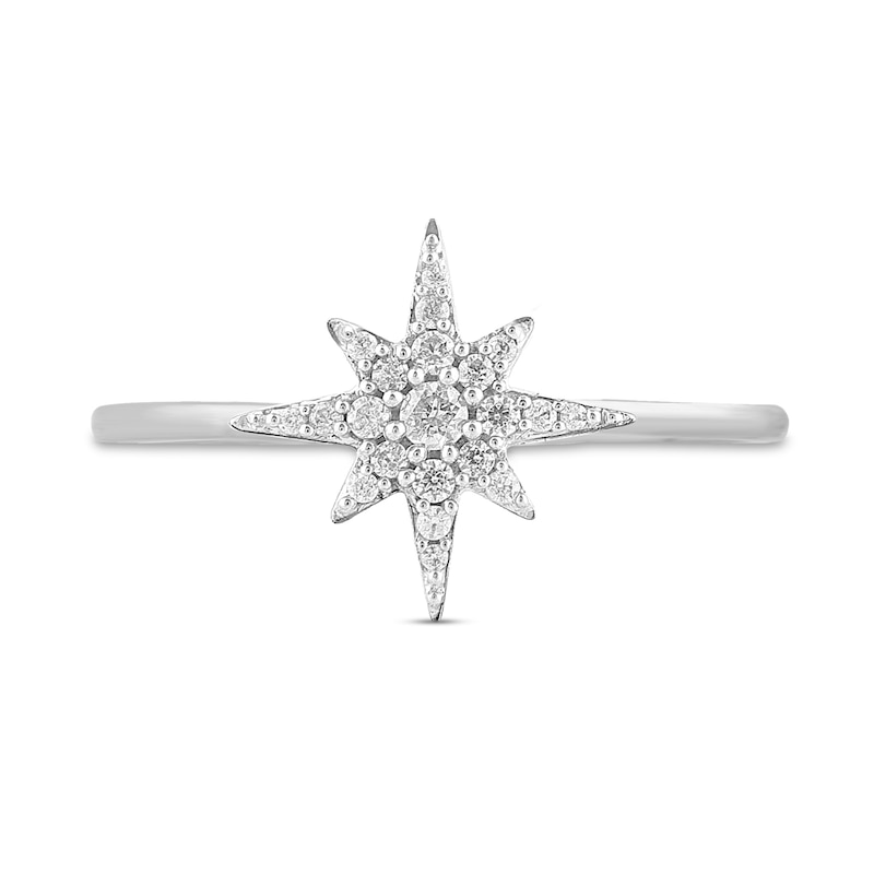 1/6 CT. T.W. Diamond North Star Ring in 10K White Gold