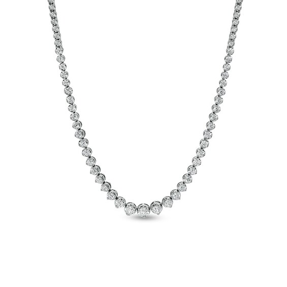 4 CT. T.w. Diamond Graduate Riviera Necklace in 10K White Gold â 17"
