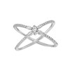 Thumbnail Image 1 of 1/3 CT. T.W. Marquise and Round Diamond "X" Ring in 10K White Gold - Size 7
