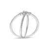 Thumbnail Image 3 of 1/3 CT. T.W. Marquise and Round Diamond "X" Ring in 10K White Gold - Size 7