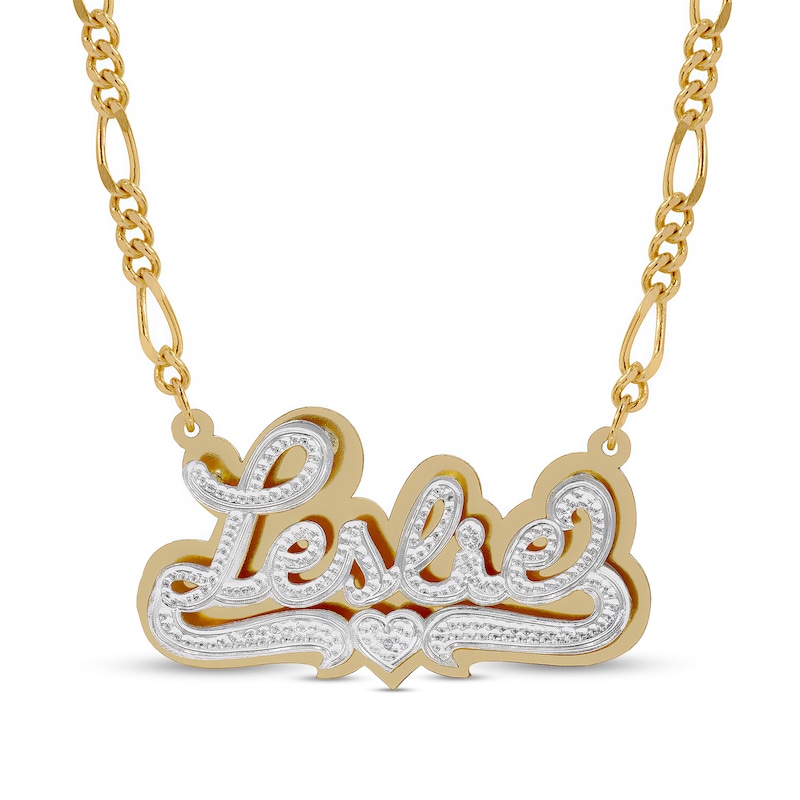 Bold-Face Custom Initial Monogram Pendant Necklace in 14k Yellow Gold