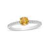 Thumbnail Image 0 of 5.0mm Citrine and White Lab-Created Sapphire Ring in Sterling Silver