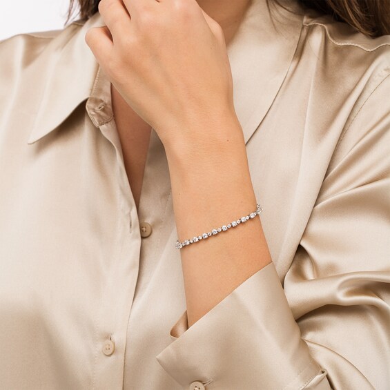 5 CT. T.w. Diamond Alternating Line Bracelet in 10K White Gold