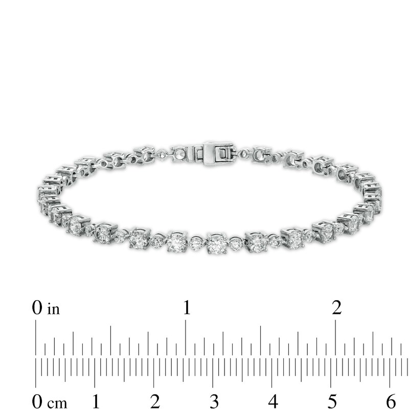 Main Image 4 of 5 CT. T.W. Diamond Alternating Line Bracelet in 10K White Gold