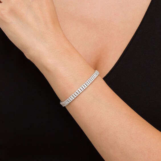 6 CT. T.w. Diamond Multi-Row Line Bracelet in 10K White Gold