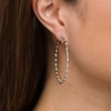 Thumbnail Image 1 of 1 CT. T.W. Diamond Station Inside-Out Hoop Earrings in 10K White Gold