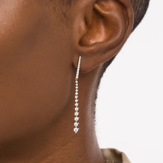 1 CT. T.w. Journey Diamond Drop Earrings in 10K White Gold
