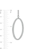 1-1/3 CT. T.W. Diamond Oval Outline Drop Earrings in 10K White Gold