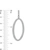 Thumbnail Image 2 of 1-1/3 CT. T.W. Diamond Oval Outline Drop Earrings in 10K White Gold