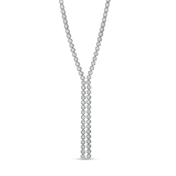 4 CT. T.w. Diamond Double Row Y-Necklace in 10K White Gold - 17"